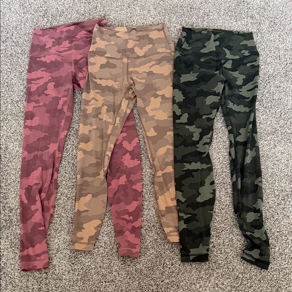 Lululemon Align Camo Leggings - Pink, Tan & Green